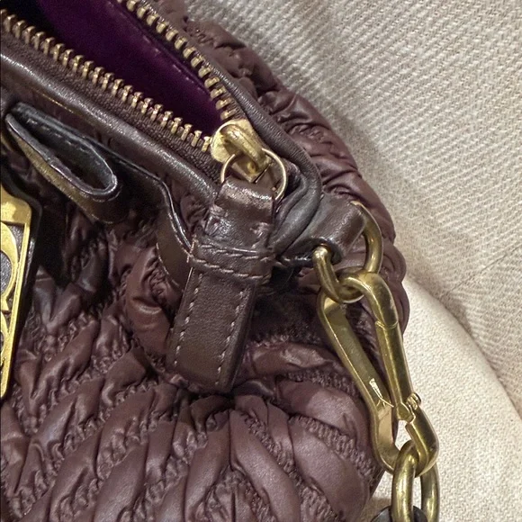 COACH 18634 MADISON QUILTED CHEVRON NYLON LINDSEY - Picture 3 of 8